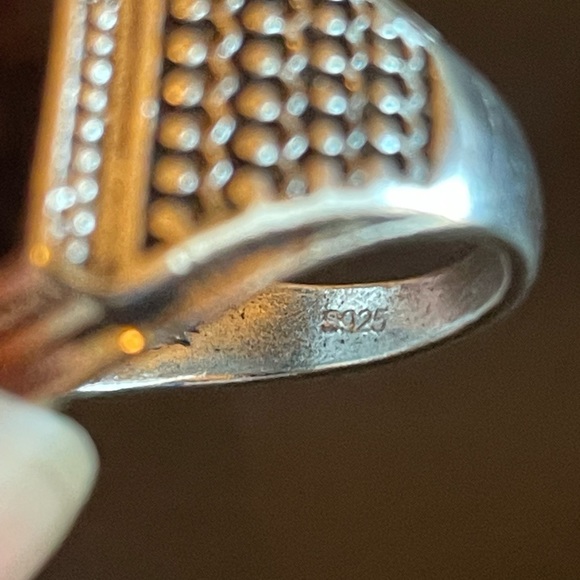 Obsidian S925 sterling silver ring size 8 - Picture 8 of 8